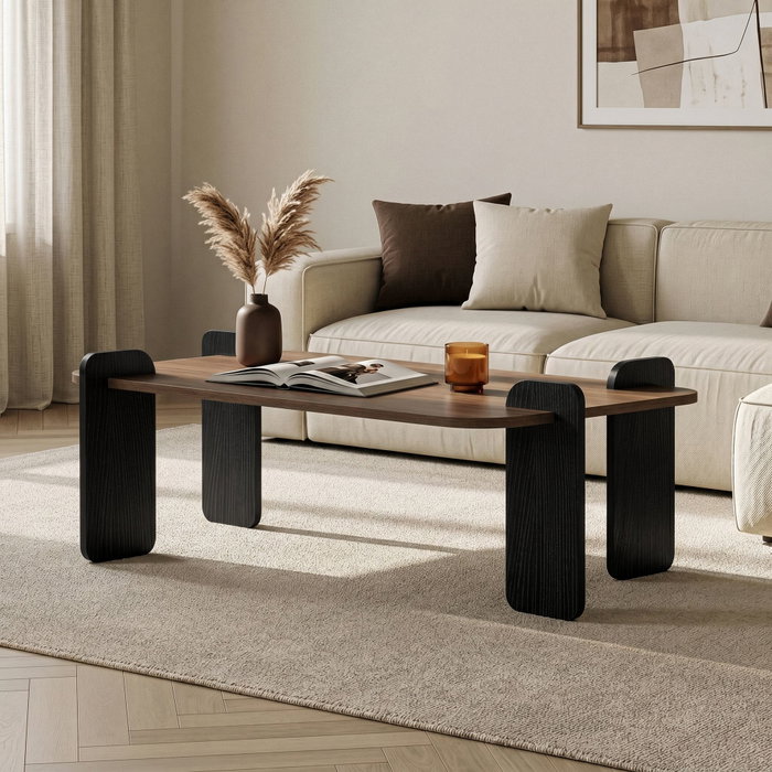 Nordure Mesa de Centro Venezia Walnut y Wood Black